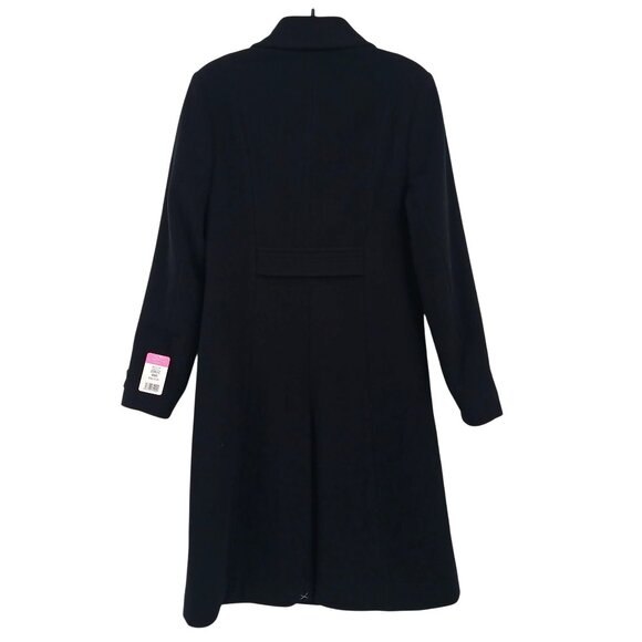 Brook Taverner Wool Cashmere Overcoat Black BURLINGTON Made In Italy Size 8 - Picture 3 of 14